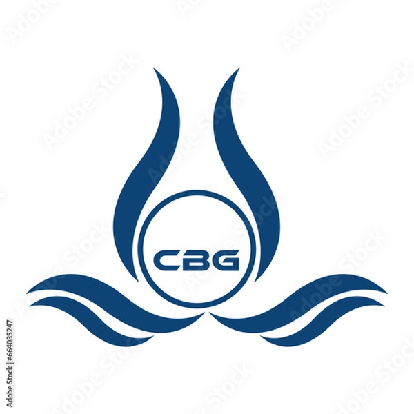 Fototapeta CBG letter water drop icon design with white background in illustrator, CBG Monogram logo design for entrepreneur and business.
