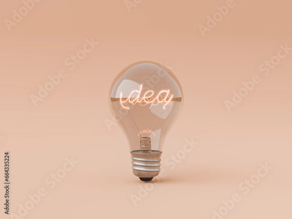 Fototapeta Light bulb with the word idea inside