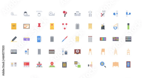 Fototapeta stationery icon set