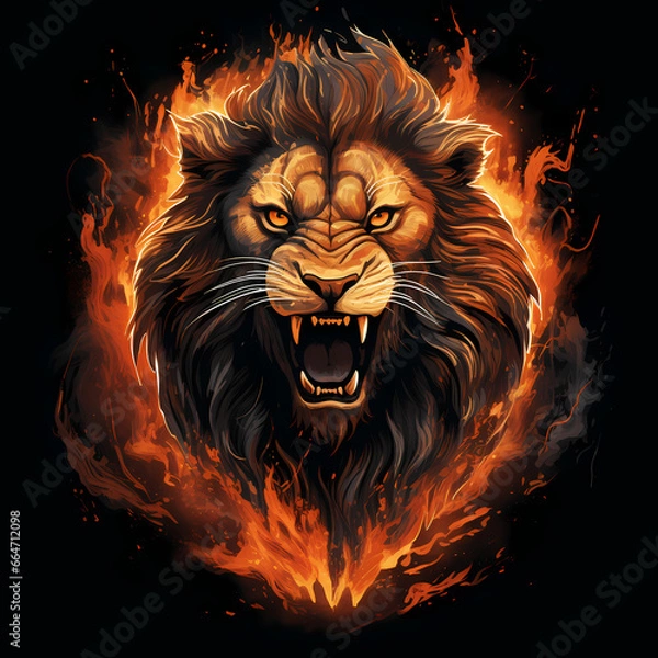 Fototapeta Flaming Lion