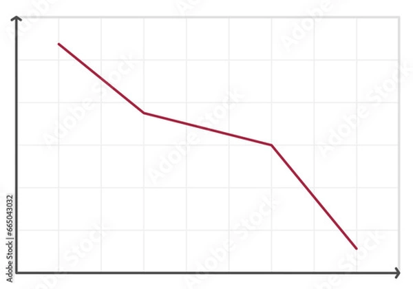 Fototapeta Business growth line chart with fill and grid background for presentation