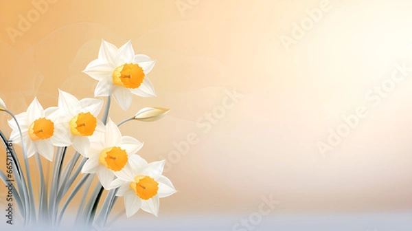 Fototapeta flowers on a wooden background