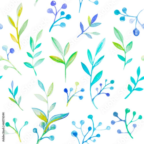 Fototapeta Floral watercolor seamless pattern