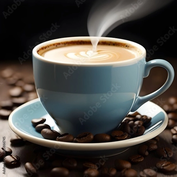 Fototapeta Morning Ritual Elegance Generative AI-Enhanced Perfect Coffee Close-Up




