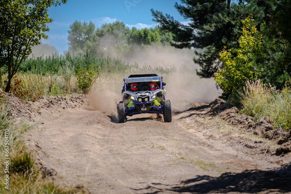 Fototapeta UTV, 4x4 off-road vehicle on competition in summer