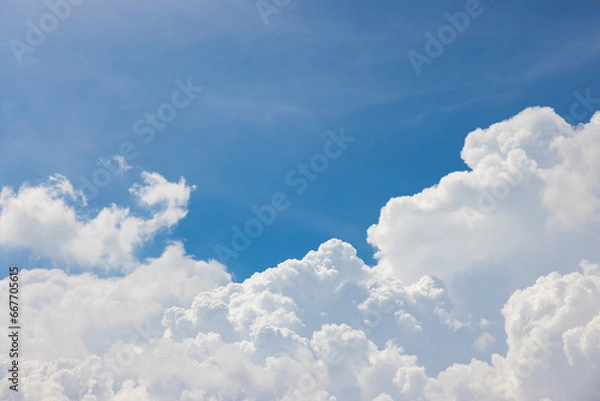 Fototapeta white cloud texture on blue sky background.