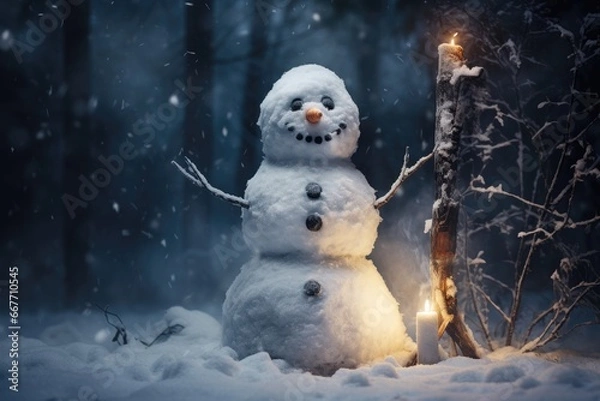 Fototapeta snowman of snow