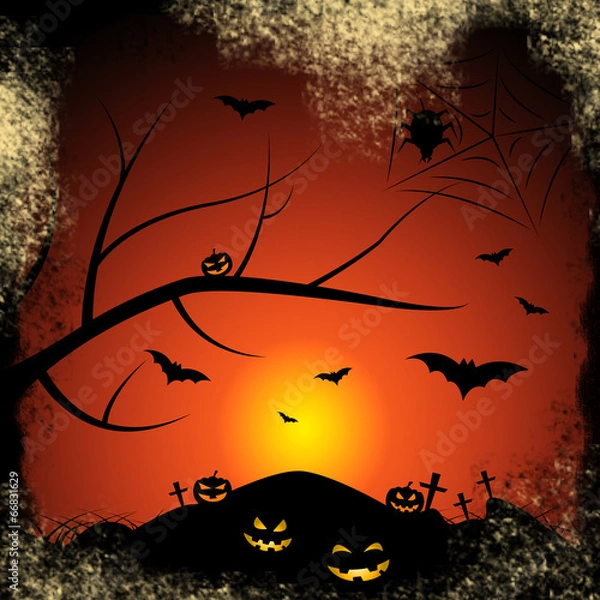 Fototapeta Halloween Bats Represents Trick Or Treat And Autumn