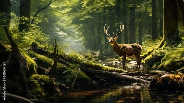 Fototapeta The vibrancy of forests teeming with diverse wildlife