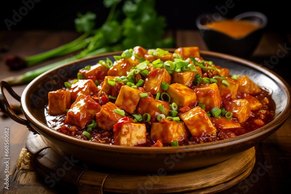 Obraz Tofu Ma Po. Traditional Chinese dishes.