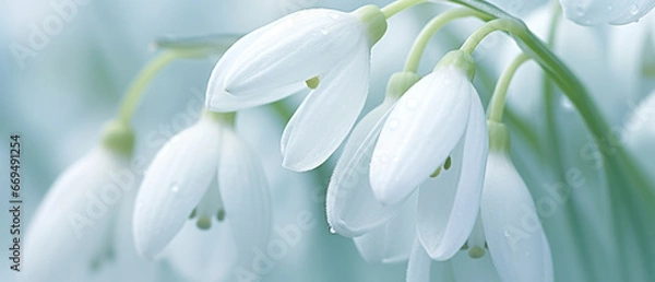 Fototapeta Detailed image of a pristine snowdrop.