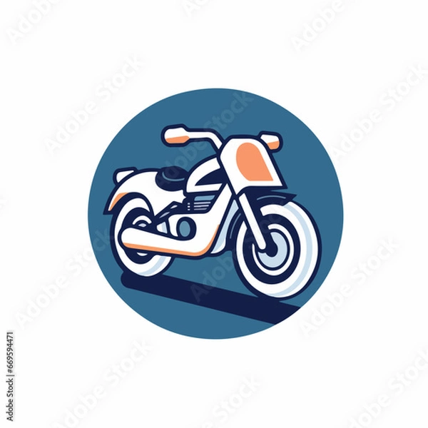 Fototapeta Motorcycle in cartoon, doodle style. 2d vector illustration in logo, icon style. AI Generative