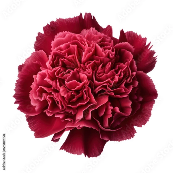 Fototapeta burgundy carnation isolated on transparent background,transparency 