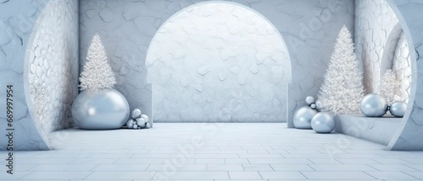 Fototapeta winter white clean igloo backdrop blank sparkle light