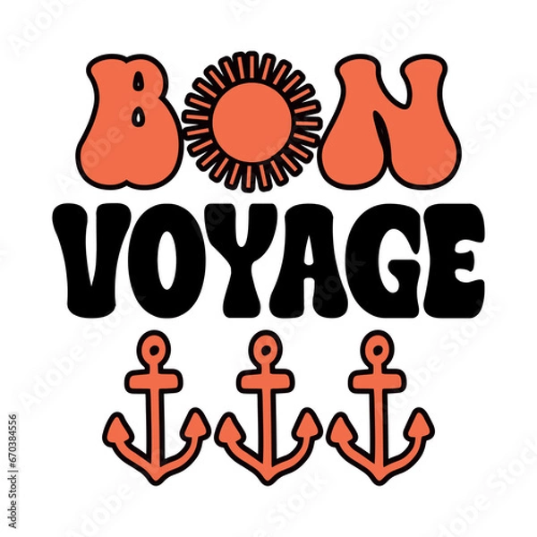 Fototapeta Bon Voyage retro svg