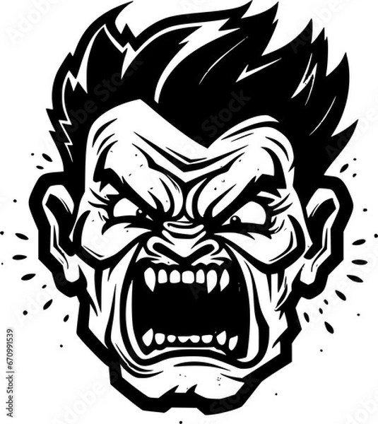 Fototapeta Zombie | Black and White Vector illustration