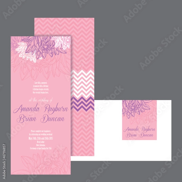 Obraz Set of wedding invitations card