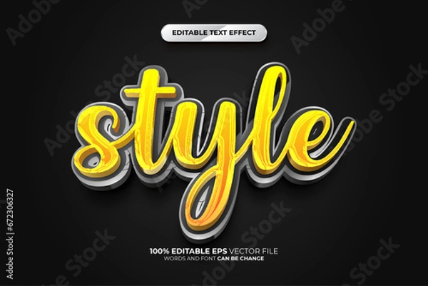 Fototapeta Style Vector 3D Editable Text Effect Style, or vector ice text effect template, editable text effect