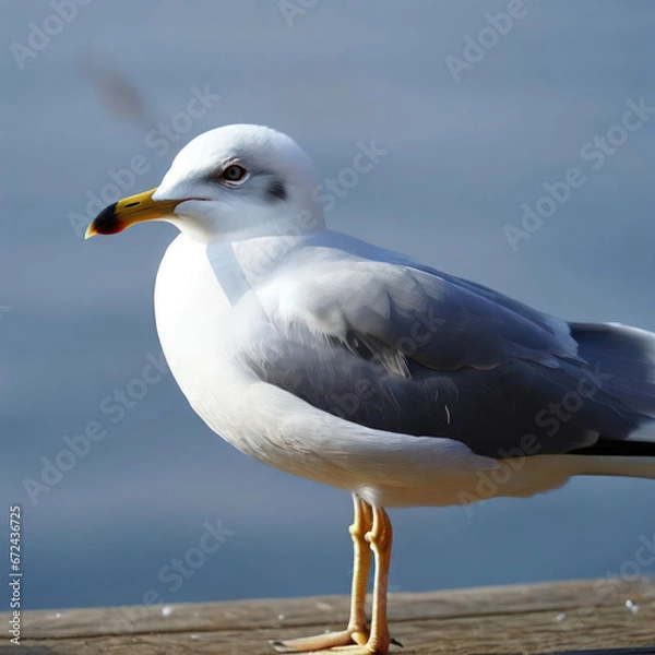 Fototapeta Seagull (Larus spp.) is a common coastal bird found around the world with fish.