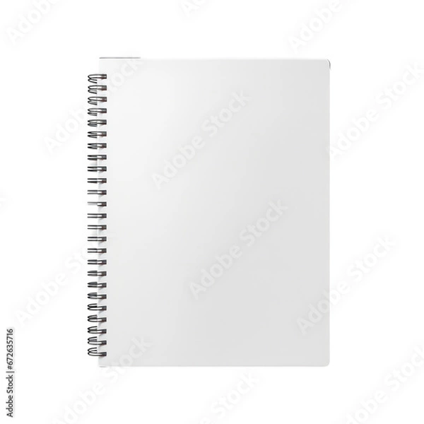 Fototapeta White notebook mockup isolated on transparent background,transparency 