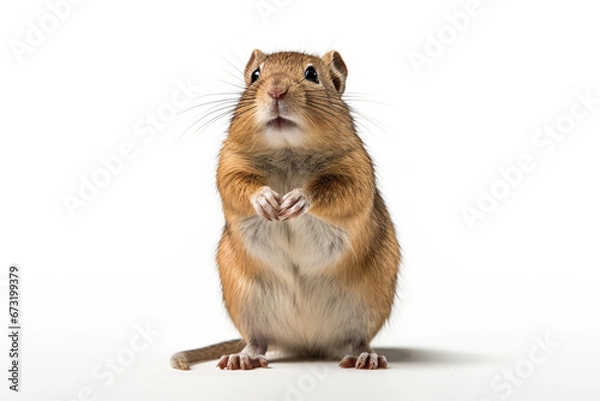 Fototapeta Curious Whiskers: A Gerbil's Inquisitive Stance