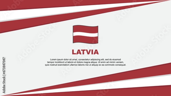 Fototapeta Latvia Flag Abstract Background Design Template. Latvia Independence Day Banner Cartoon Vector Illustration. Latvia Design