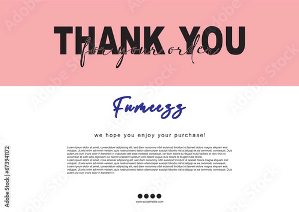 Fototapeta thank you card. thanks card. compliment card vector artwork for your business. thank you for your order card template.