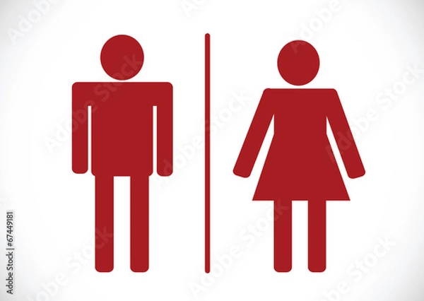 Fototapeta Restroom icon and Pictogram Man Woman Sign