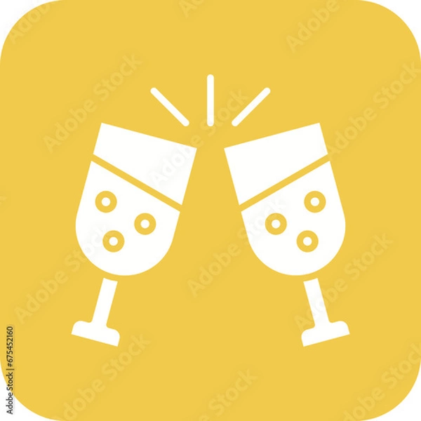 Fototapeta Cheers Line Color Icon