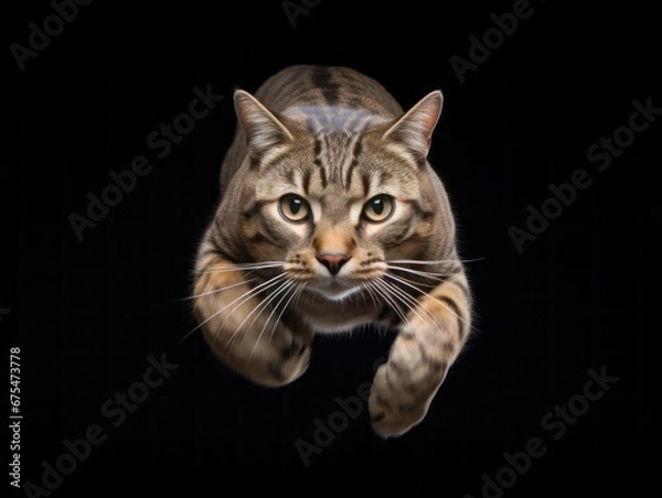 Fototapeta awesome epic photo of cat on white background national geographic style