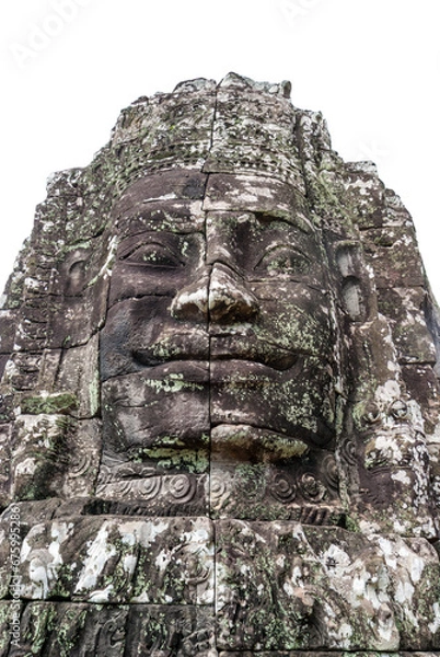 Fototapeta Exterior of the Bayon temple with gargantuan faces, Angkor Thom, Angkor, Cambodia, Asia