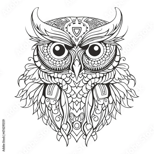 Fototapeta Owl png, owl illustration, owl svg, owl line art, line art png, line art svg, line art, tattoo, vector, butterfly, design, pattern, illustration, art, tribal, wing, bird, floral, ornament, decoration,