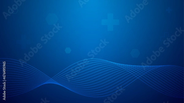 Fototapeta abstract healthcare technology background with waves