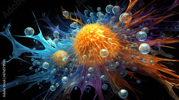 Fototapeta Concept of cancer cells spreading