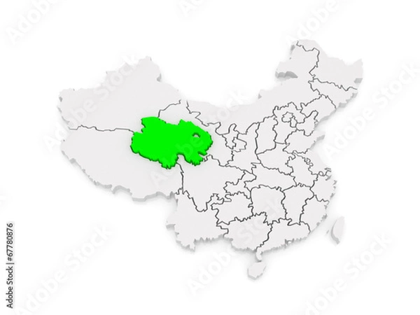 Fototapeta Map of Qinghai. China.