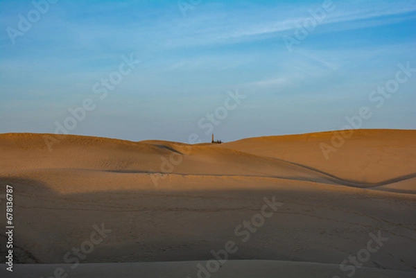 Fototapeta Sand dunes of Maspalomas with lighthouse on Gran Canaria, Spain