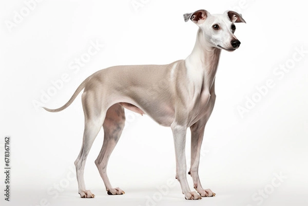 Fototapeta photo with white background of a small Italian greyhound dog