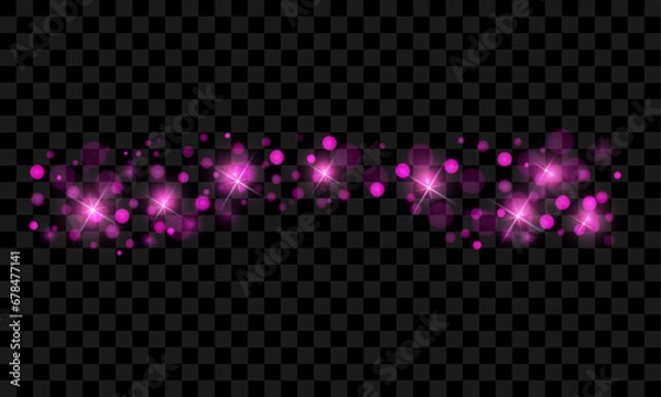 Fototapeta Vector shiny dust twinkle on transparent background