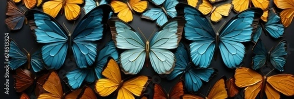 Fototapeta Seamless Butterfly Wing Pattern , Banner Image For Website, Background abstract , Desktop Wallpaper