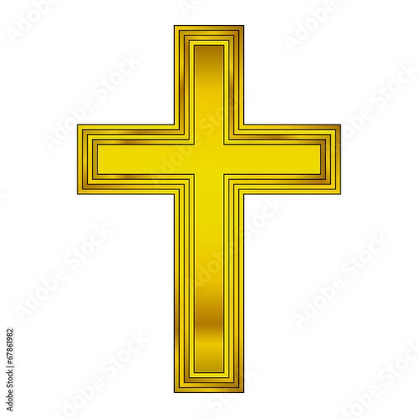 Fototapeta Religious gold cross