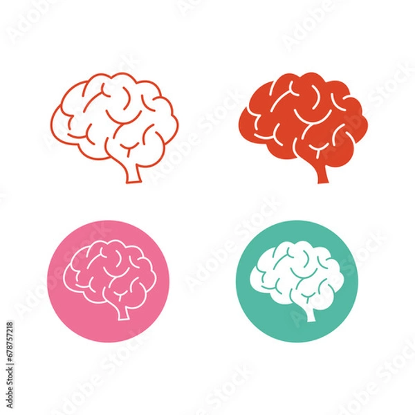 Fototapeta Brain logo design. Brainstorm think idea logo inspiration