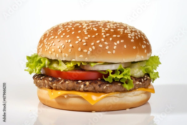 Fototapeta burger on white background