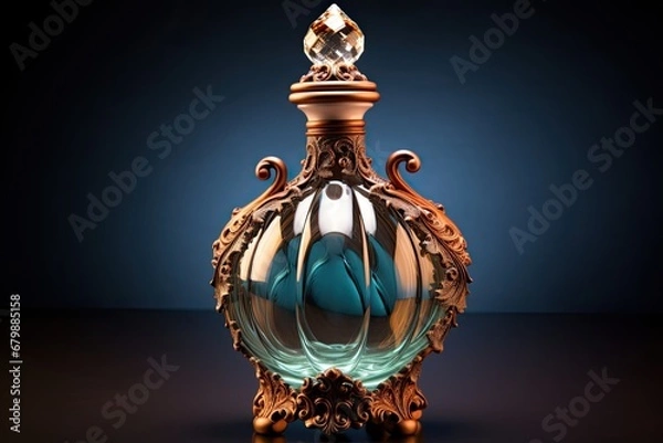 Fototapeta Ambergris Delight: A Luxurious High-End Perfume Bottle Design in Enchanting Ambergris Color