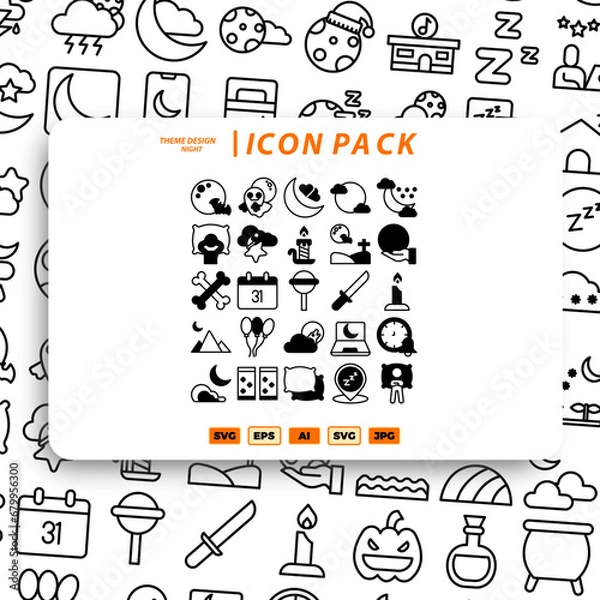 Fototapeta Night Icon Pack