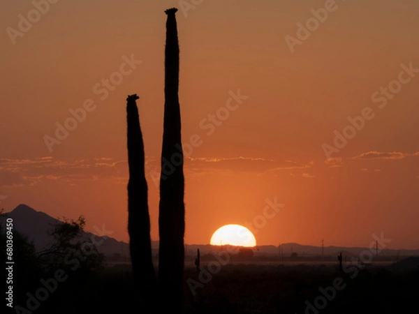 Fototapeta Sunset along an Arizona highway