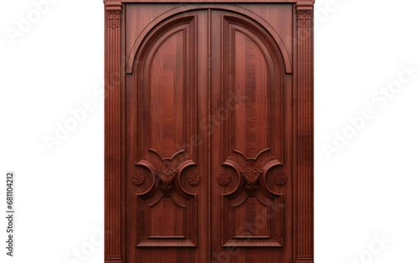 Fototapeta Redwood Castle Door Timeless Elegance Entry on a White or Clear Surface PNG Transparent Background