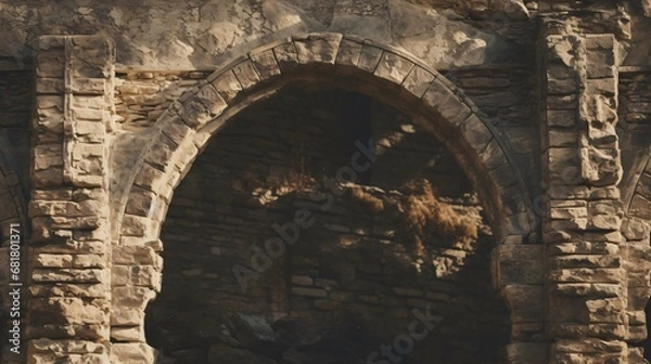 Fototapeta a stone archway with a hole in it