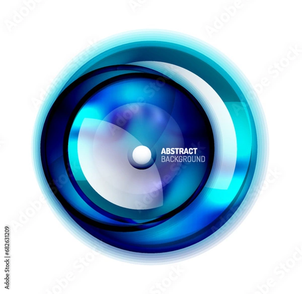 Fototapeta Abstract Glass Circle Banner Template