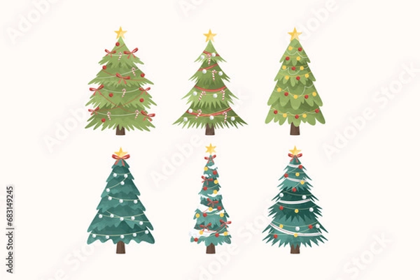 Fototapeta Christmas Tree Decoration Illustration Collection