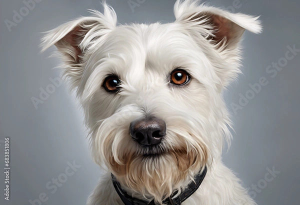 Fototapeta Portrait of a white terrier
